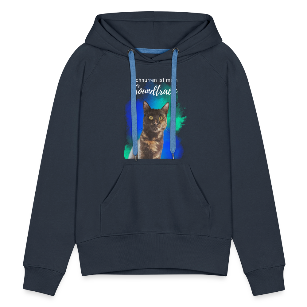 LiNBW. Frauen Hoodie Schnurren ist mein Soundtrack - Navy
