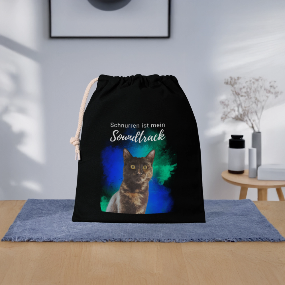 LiNBW. Baumwollbeutel Schnurren ist mein Soundtrack - Schwarz