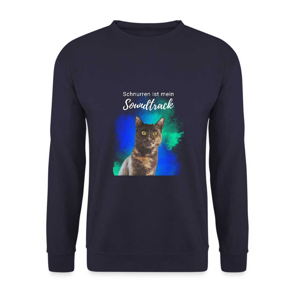 LiNBW. Männer Pullover Schnurren ist mein Soundtrack - Navy
