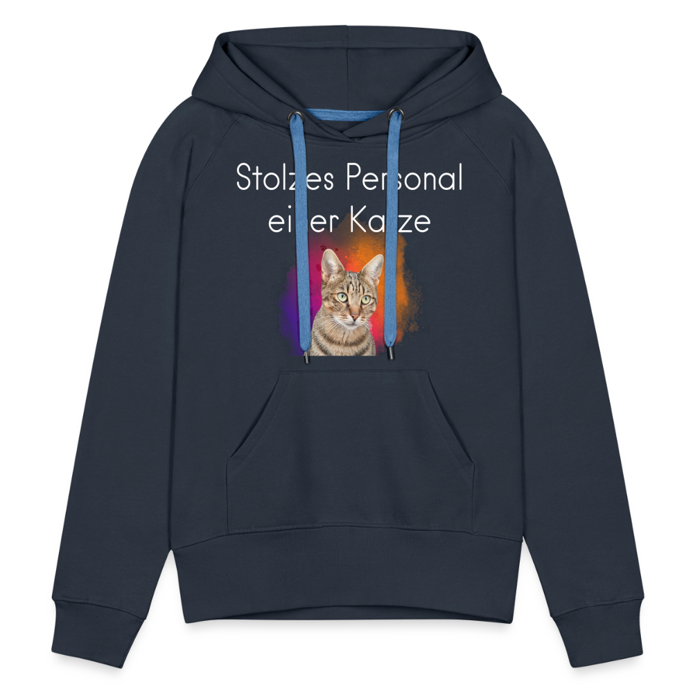 LiNBW. Frauen Hoodie Stolzes Personal einer Katze - Navy
