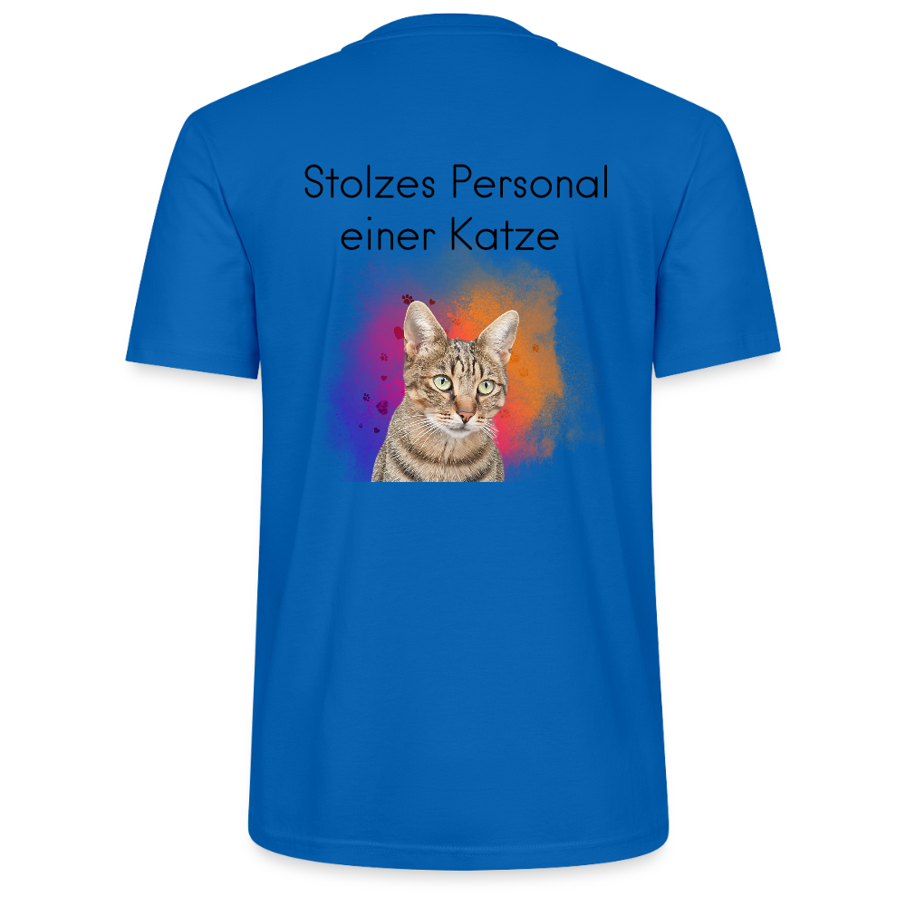 LiNBW. Männer T-Shirt Stolzes Personal einer Katze - Pfauenblau