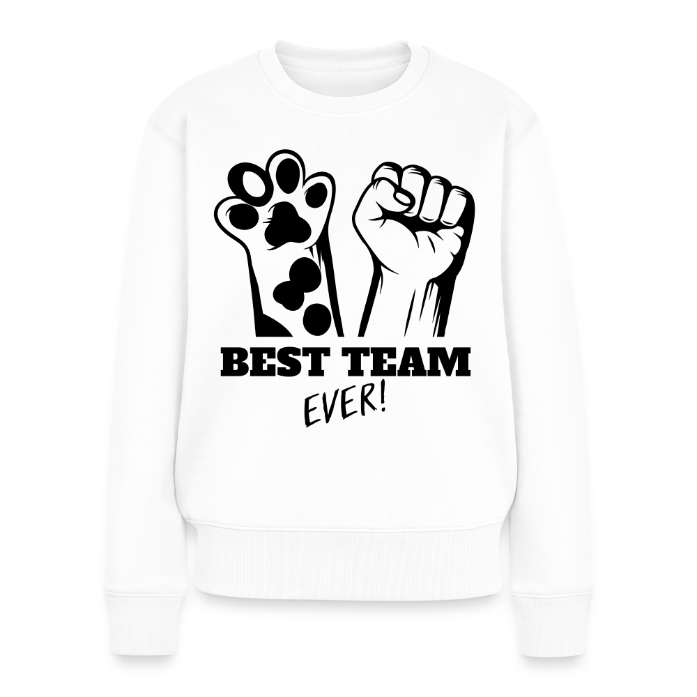 Damen Pullover „Best Team Ever“ –  für wahre Freundschaft 🐾✊ - Weiß