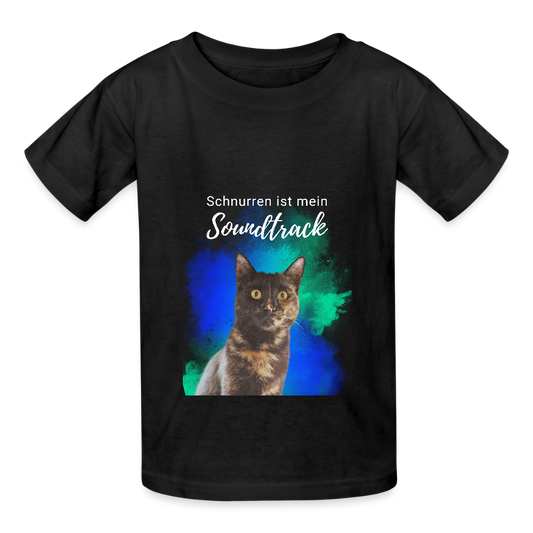 LiNBW. Kinder T-Shirt Schnurren ist mein Soundtrack - Schwarz