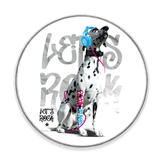 Magnet „Let’s Rock“ – Dalmatiner Boa mit Kopfhörer | Statement-Deko für Tierfreunde - Weiß