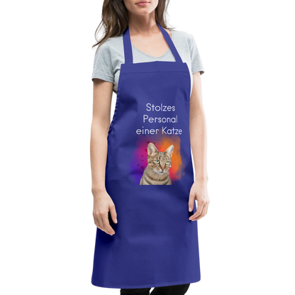 Kochschürze „Stolzes Personal einer Katze“ – Für wahre Katzenbedienstete - Royalblau