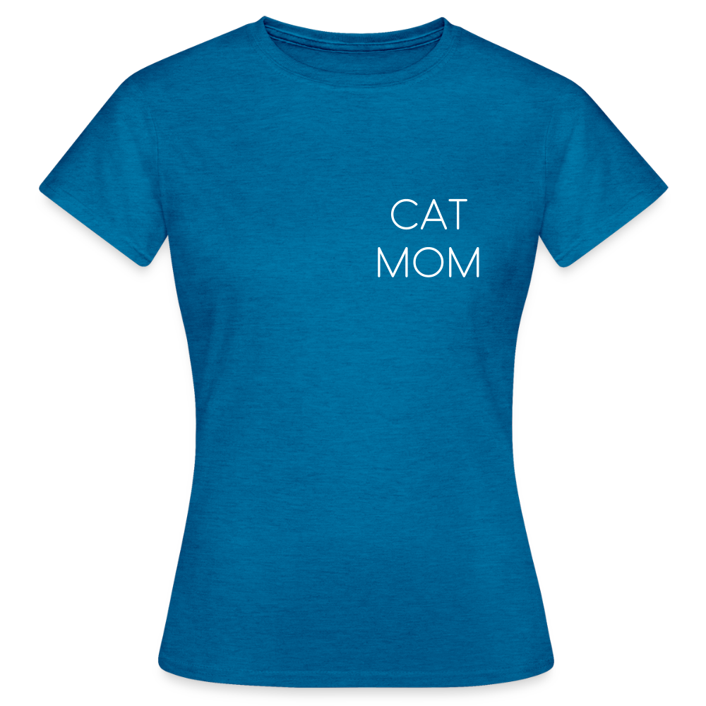 LiNBW. Frauen T-Shirt Stolzes Personal einer Katze - Antikblaues Saphir meliert