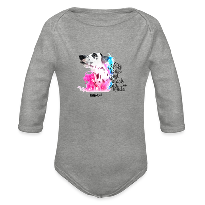 Baby-Body „Bunter Blick – Life is not just black and white“ - Grau meliert