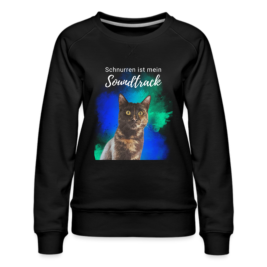 LiNBW. Frauen Pullover Schnurren ist mein Soundtrack - Schwarz
