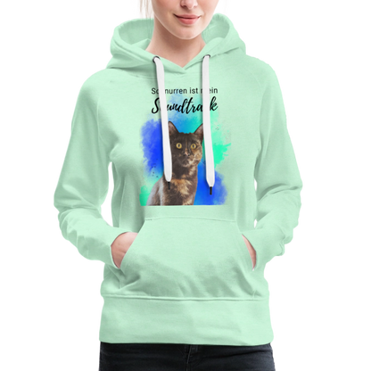 LiNBW.  Frauen Hoodie Schnurren ist mein Soundtrack - helles Mintgrün