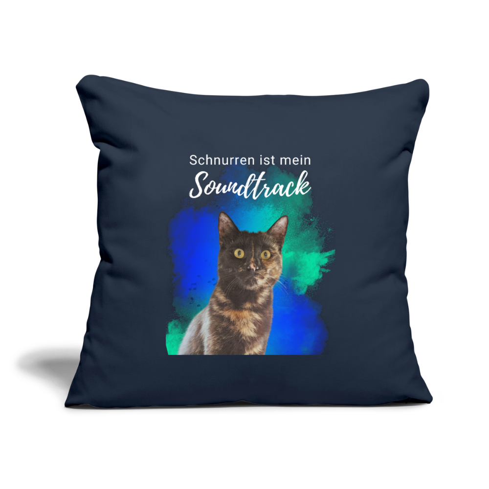 LiNBW. Kissenbezug 45 x 45 cm Schnurren ist mein Soundtrack - Navy