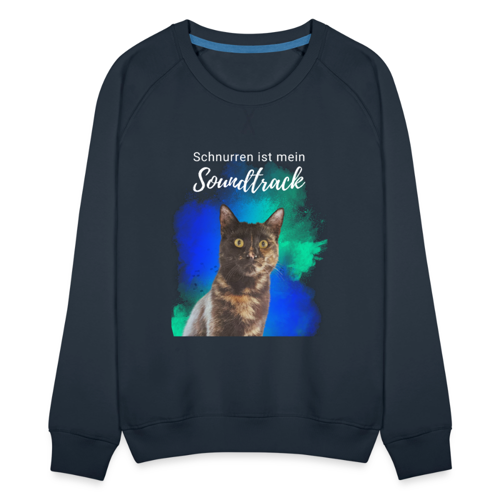 LiNBW. Frauen Pullover Schnurren ist mein Soundtrack - Navy