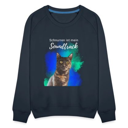 LiNBW. Frauen Pullover Schnurren ist mein Soundtrack - Navy