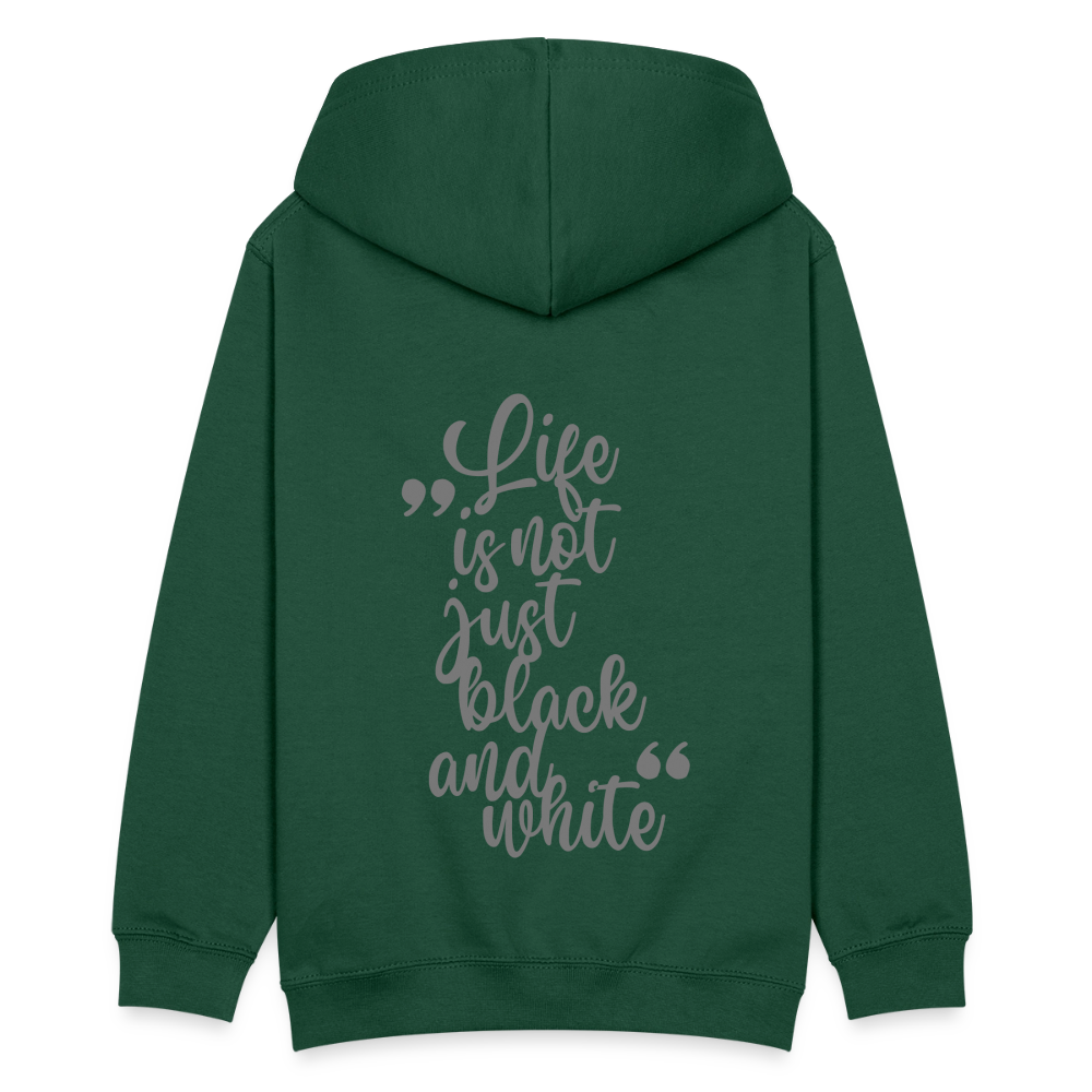 LiNBW. Kinder Hoodie Life is not just black and white - Flaschengrün