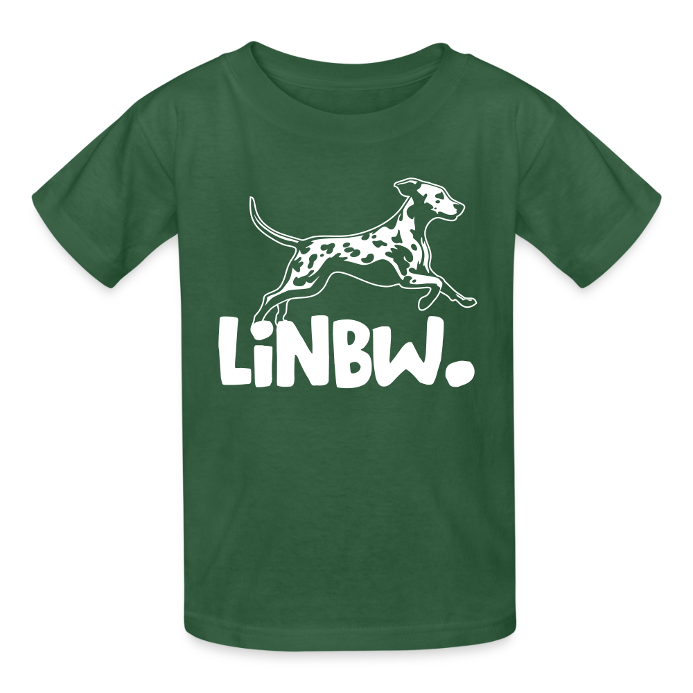 Kinder-T-Shirt – Dalmatiner-Logo „LiNBW.“ | Für kleine Fans mit Stil - Flaschengrün