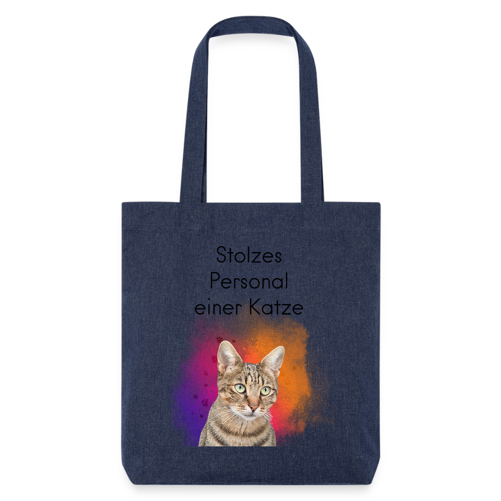 LiNBW. Stoffbeutel Stolzes Personal einer Katze - melange Blue