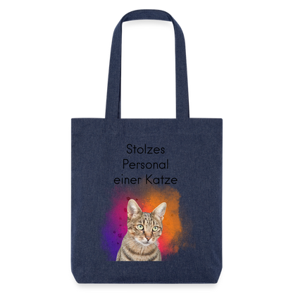 LiNBW. Stoffbeutel Stolzes Personal einer Katze - melange Blue