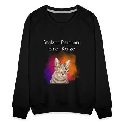 LiNBW. Frauen Pullover Stolzes Personal einer Katze - Schwarz