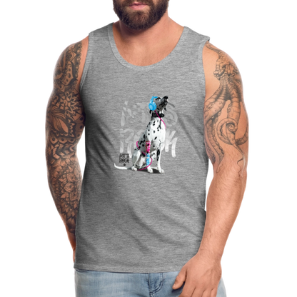 LiNBW. Männer Tank-Top Dalmatiner Let's Rock - Grau meliert