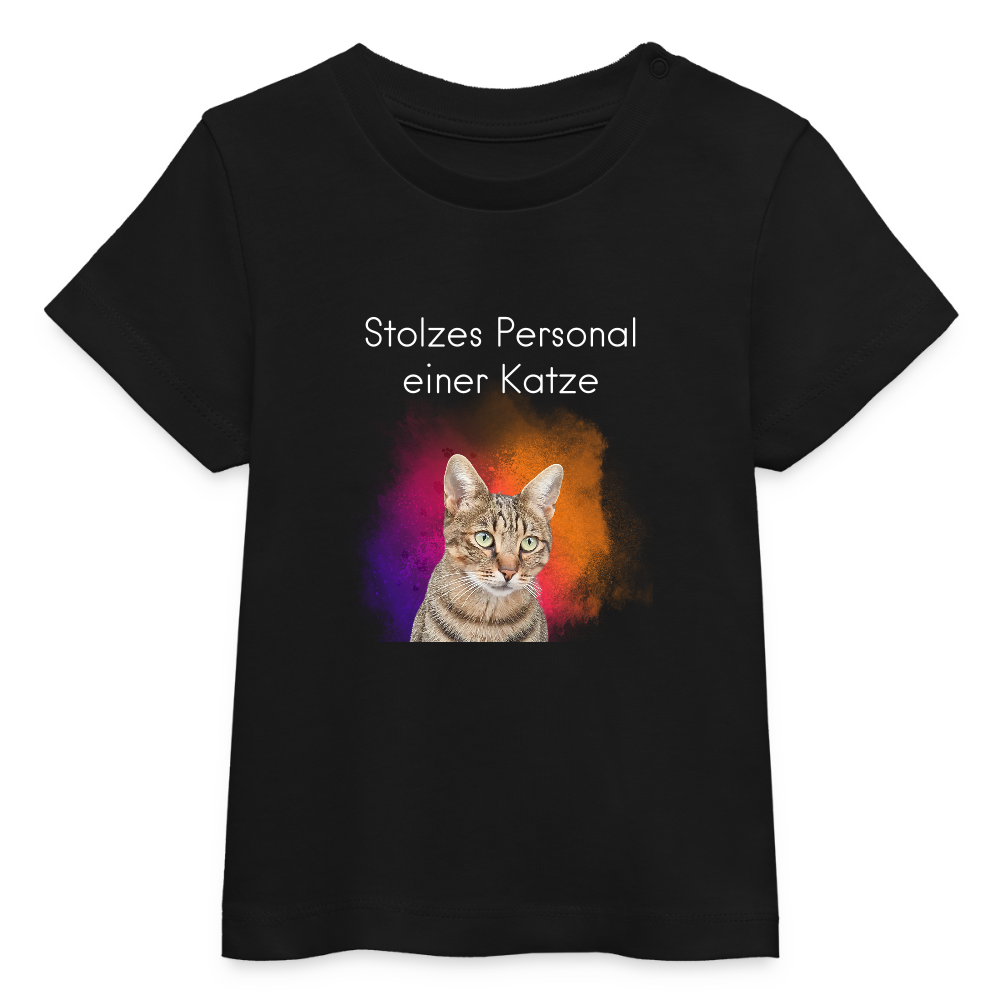 LiNBW. Baby T-Shirt Stolzes Personal einer Katze - Schwarz
