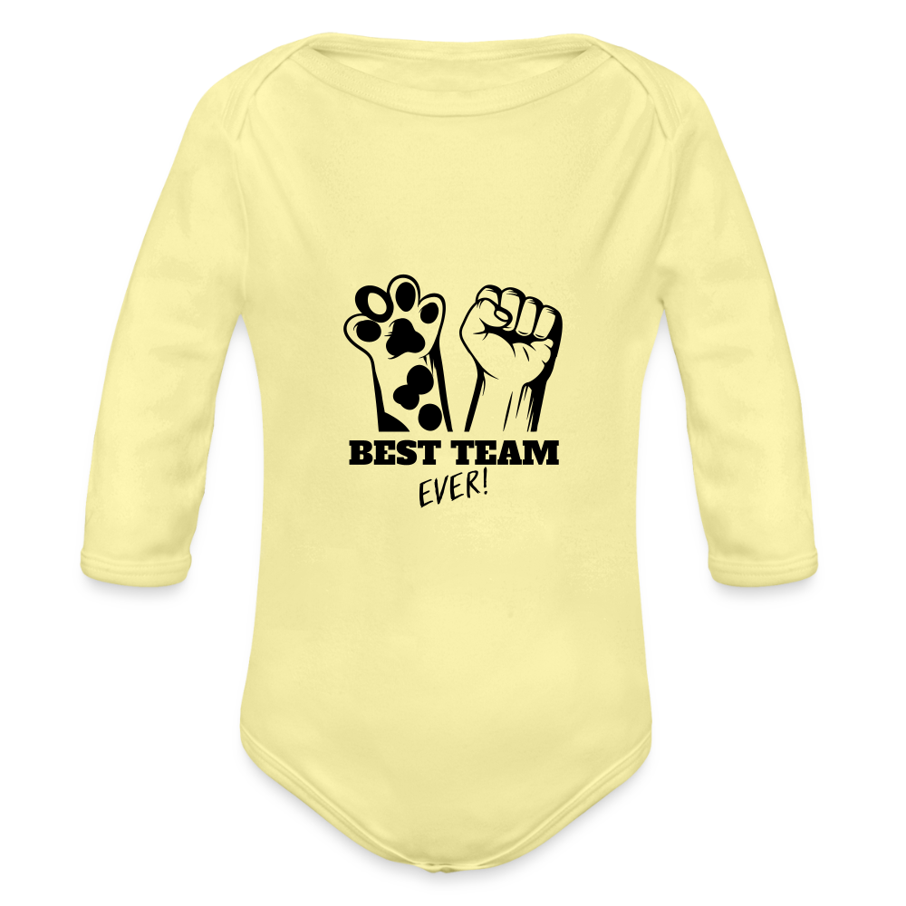 Baby-Body „Best Team Ever!“ – Für kleine Tierfreunde mit Power - Hellgelb