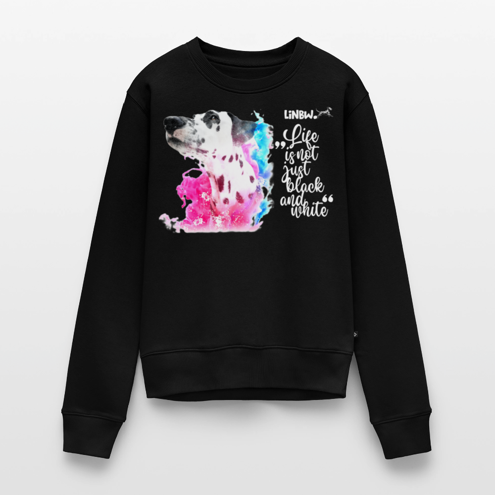 Damen Pullover „Boa Farbsplash“ – Pink & Blau – Life is not just black and white 🐾 - Schwarz