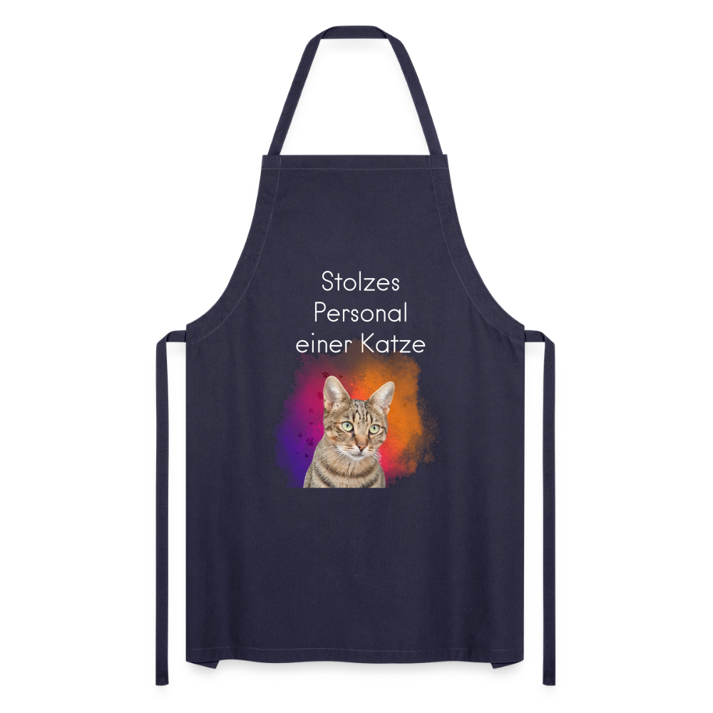 Kochschürze „Stolzes Personal einer Katze“ – Für wahre Katzenbedienstete - Navy