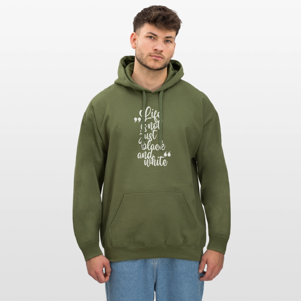 LiNBW. Männer & Frauen Hoodie Life is not just black and white - Militärgrün