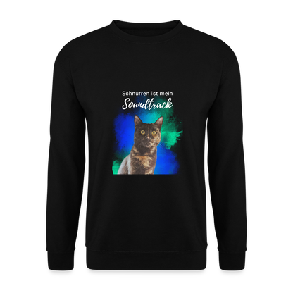 LiNBW. Männer Pullover Schnurren ist mein Soundtrack - Schwarz