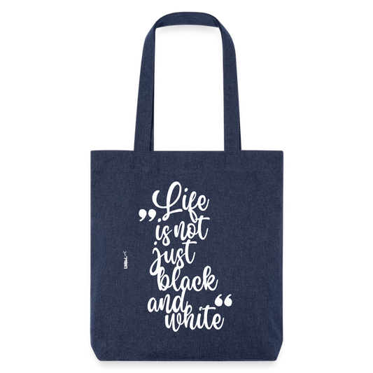 LiNBW. Stoffbeutel Life is not just black and white - melange Blue