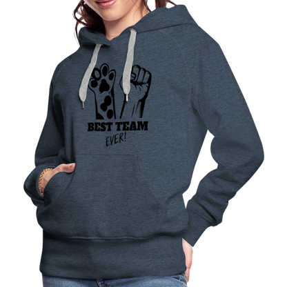 LiNBW.  Frauen Hoodie Best Team Ever - Jeansblau