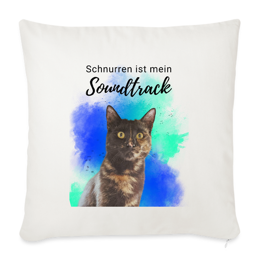 LiNBW. Kissenbezug 45 x 45 cm Schnurren ist mein Soundtrack - Naturweiß 