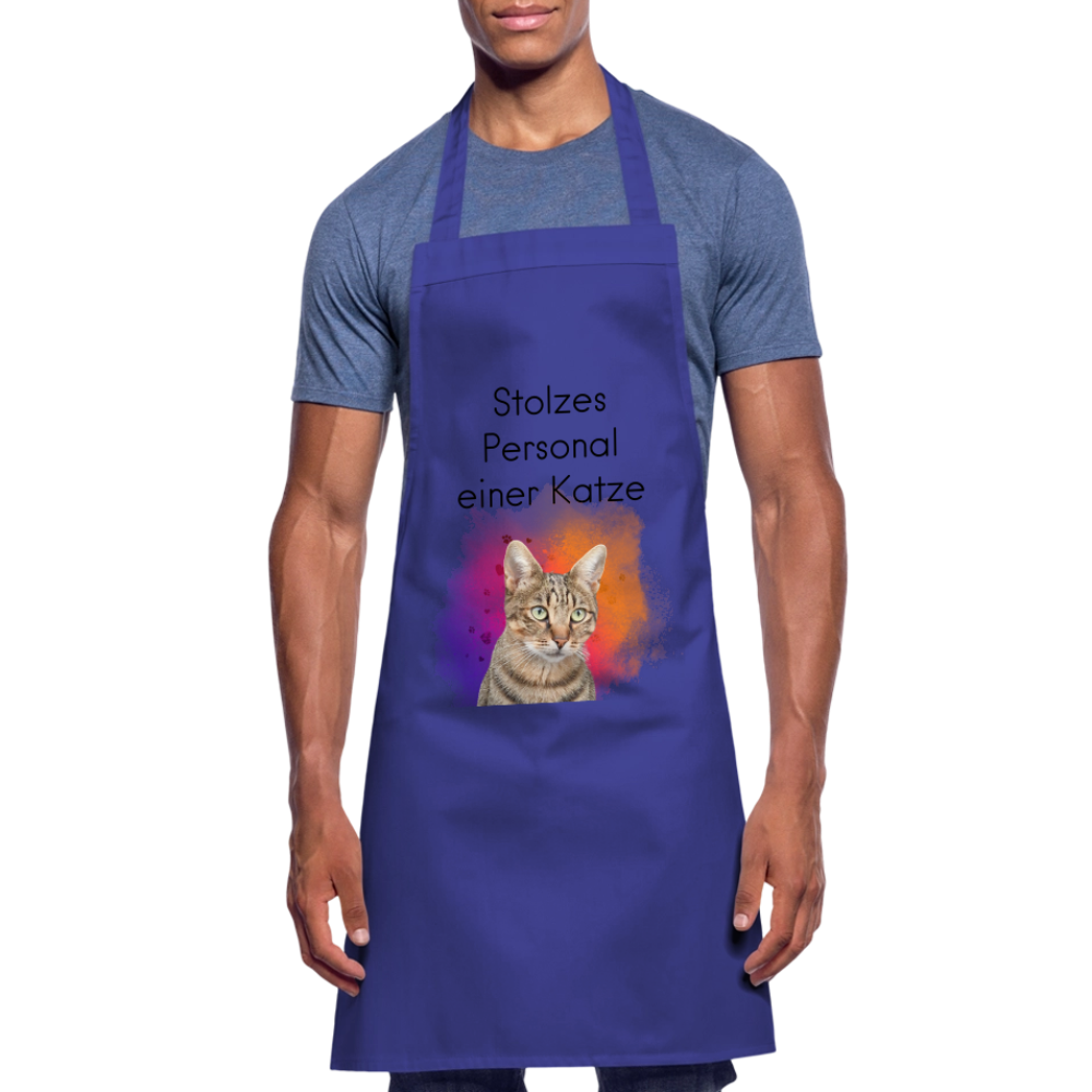 Kochschürze „Stolzes Personal einer Katze“ – Für wahre Katzenbedienstete - Royalblau