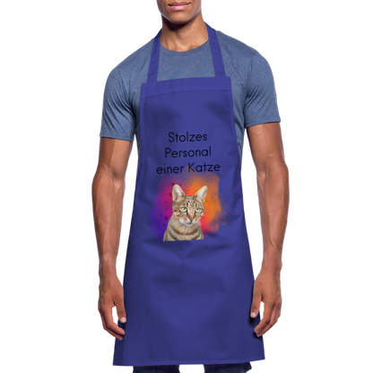 Kochschürze „Stolzes Personal einer Katze“ – Für wahre Katzenbedienstete - Royalblau