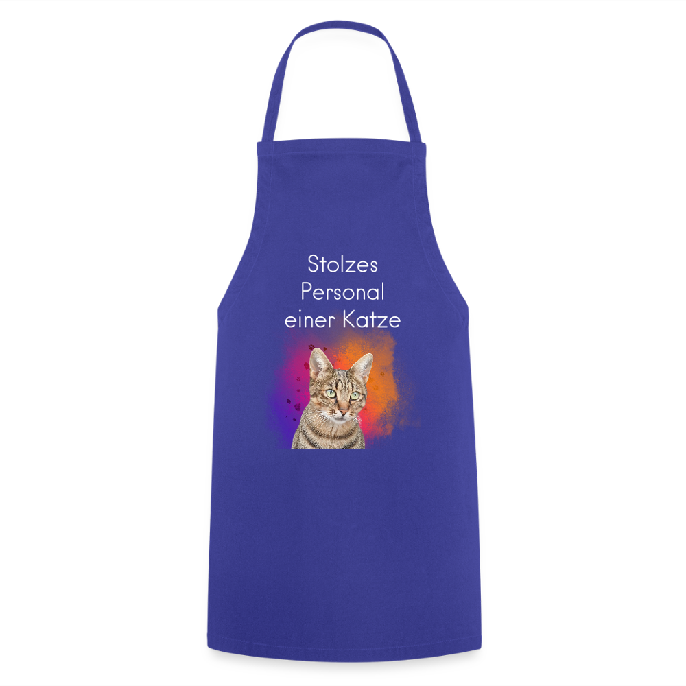 Kochschürze „Stolzes Personal einer Katze“ – Für wahre Katzenbedienstete - Royalblau