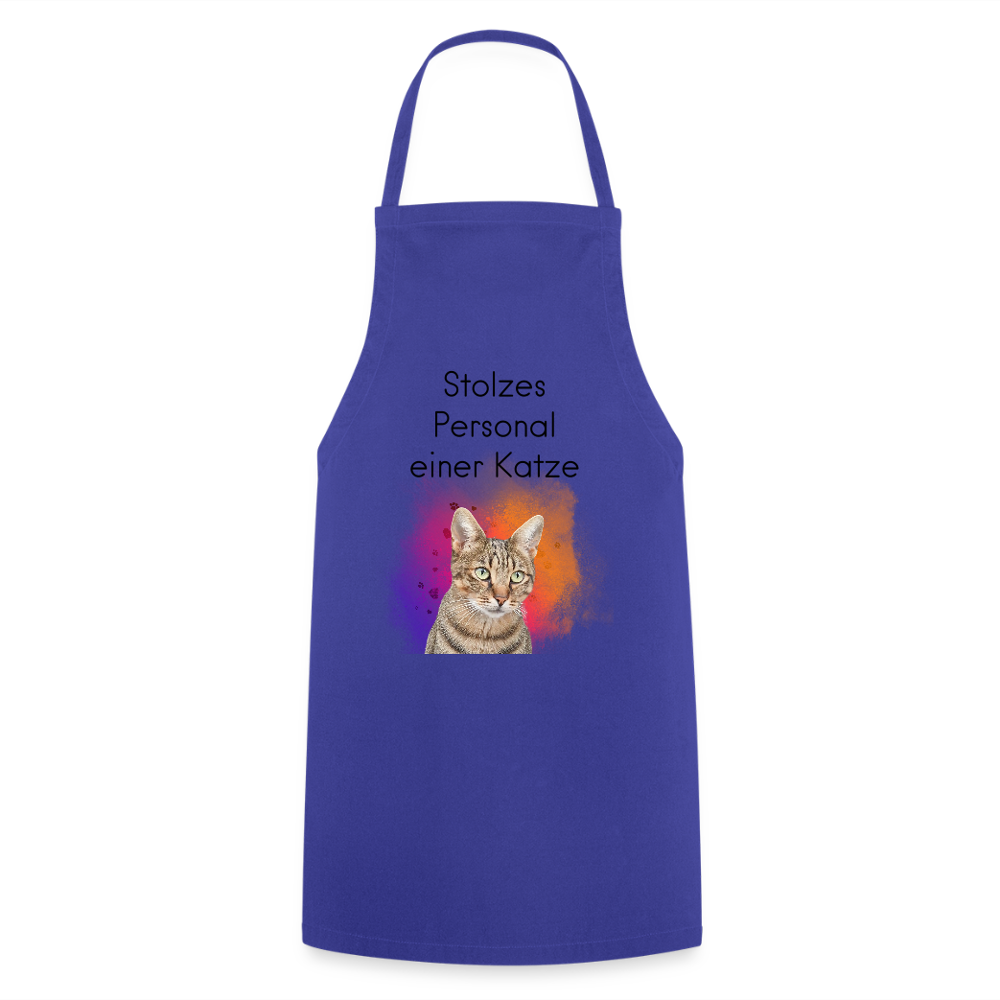 Kochschürze „Stolzes Personal einer Katze“ – Für wahre Katzenbedienstete - Royalblau