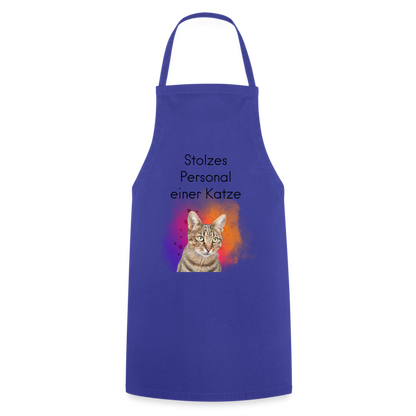 Kochschürze „Stolzes Personal einer Katze“ – Für wahre Katzenbedienstete - Royalblau