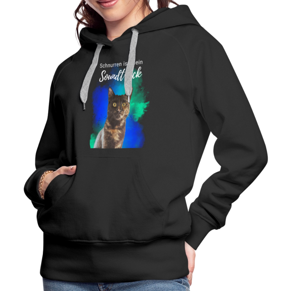 LiNBW.  Frauen Hoodie Schnurren ist mein Soundtrack - Schwarz