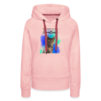 LiNBW.  Frauen Hoodie Schnurren ist mein Soundtrack - Kristallrosa