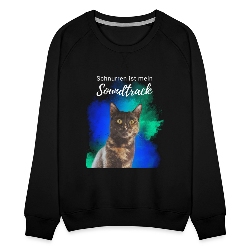 LiNBW. Frauen Pullover Schnurren ist mein Soundtrack - Schwarz