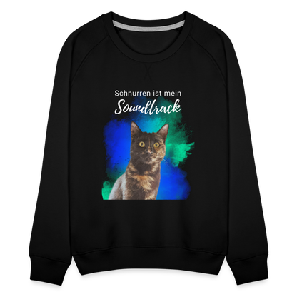 LiNBW. Frauen Pullover Schnurren ist mein Soundtrack - Schwarz