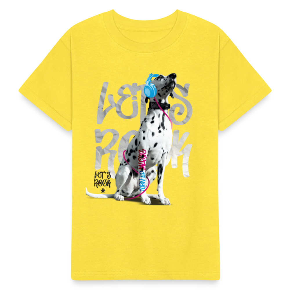Kinder-T-Shirt – Let's Rock mit Dalmatiner | Musikfans aufgepasst! - Gelb