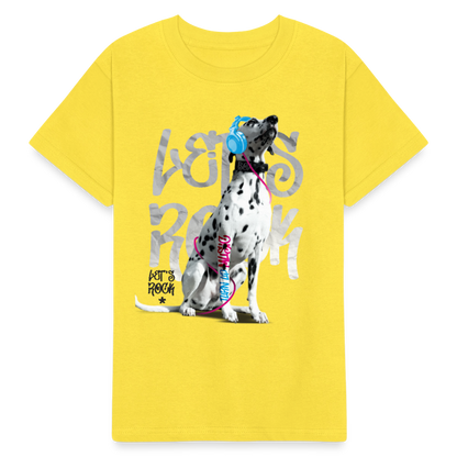 Kinder-T-Shirt – Let's Rock mit Dalmatiner | Musikfans aufgepasst! - Gelb