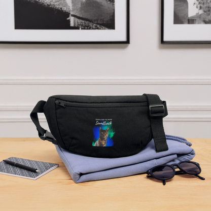 LiNBW. Recycelte Gürteltasche Schnurren ist mein Soundtrack - Schwarz