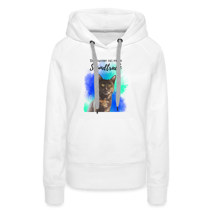 LiNBW.  Frauen Hoodie Schnurren ist mein Soundtrack - Weiß