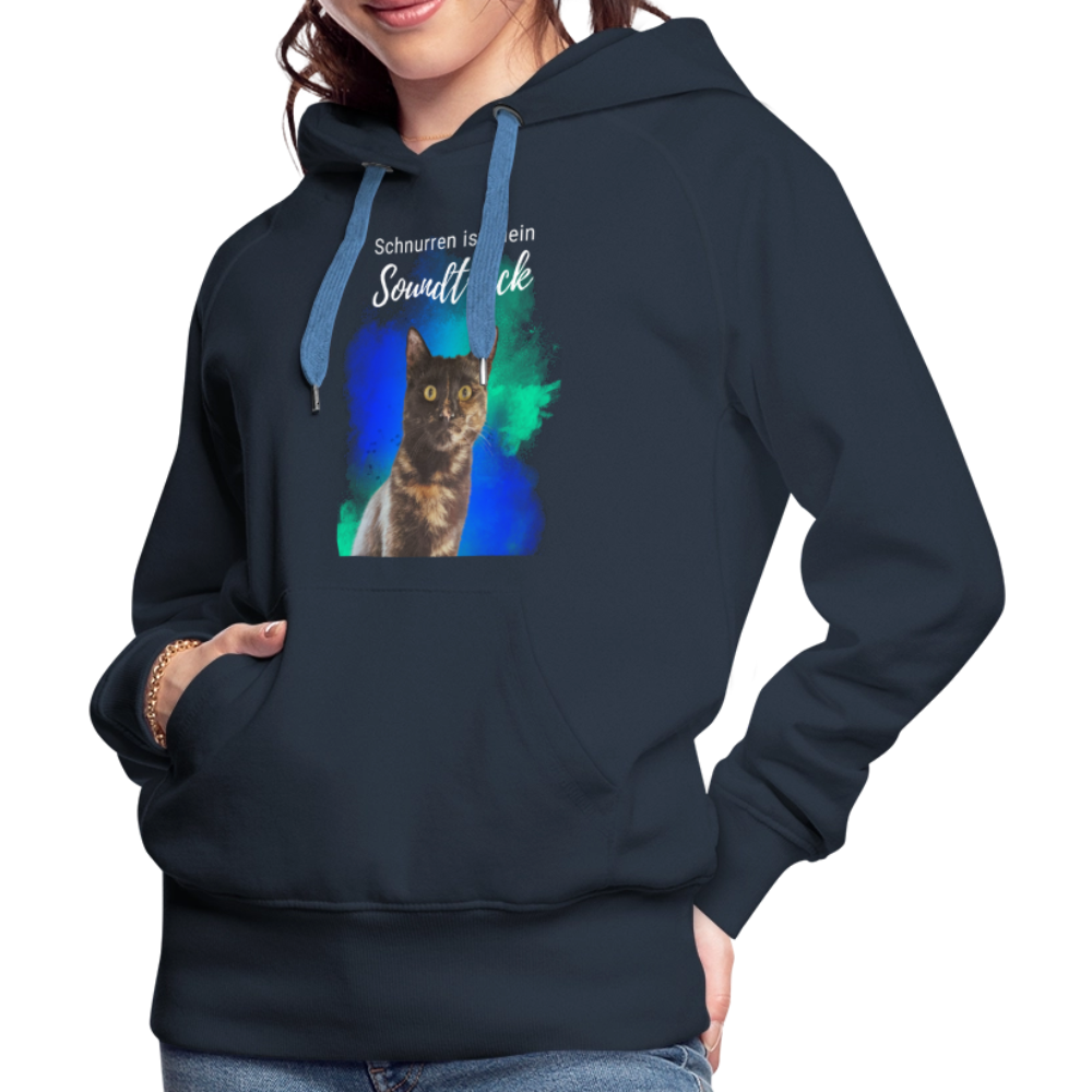 LiNBW.  Frauen Hoodie Schnurren ist mein Soundtrack - Navy