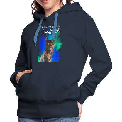 LiNBW.  Frauen Hoodie Schnurren ist mein Soundtrack - Navy