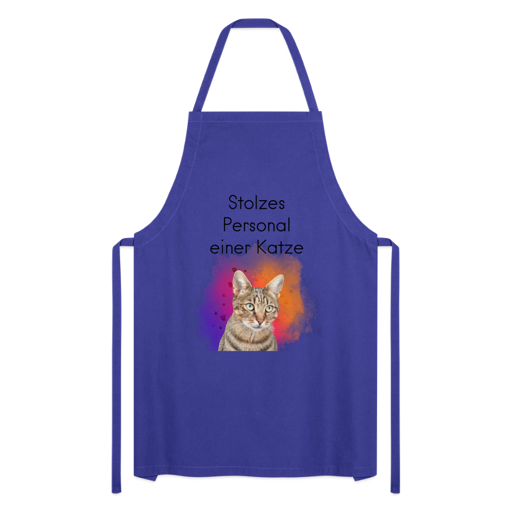 Kochschürze „Stolzes Personal einer Katze“ – Für wahre Katzenbedienstete - Royalblau