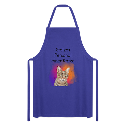 Kochschürze „Stolzes Personal einer Katze“ – Für wahre Katzenbedienstete - Royalblau