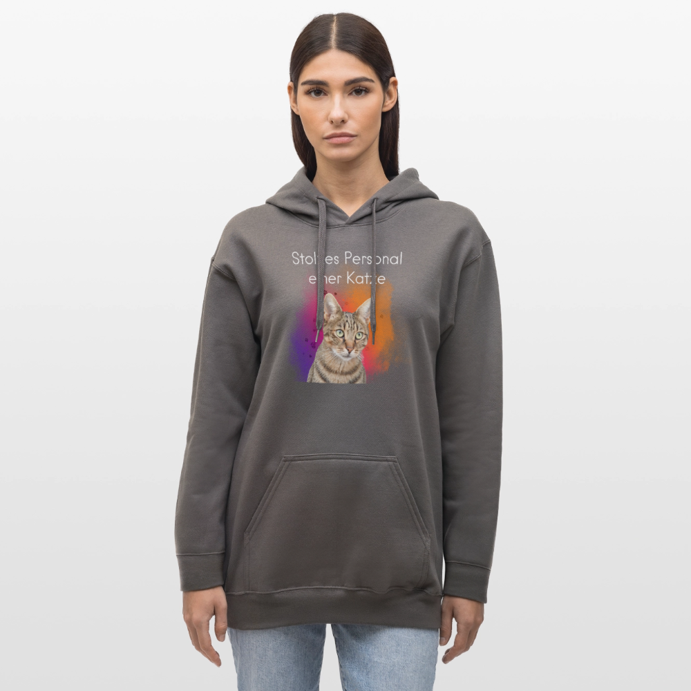 LiNBW. Männer & Frauen Hoodie Stolzes Personal einer Katze - Dunkelgrau
