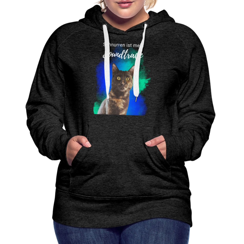 LiNBW.  Frauen Hoodie Schnurren ist mein Soundtrack - Anthrazit